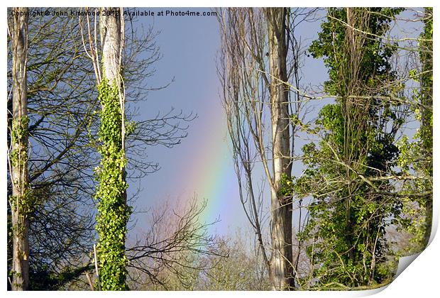 Rainbow through the Trees Print by John Kirkwood