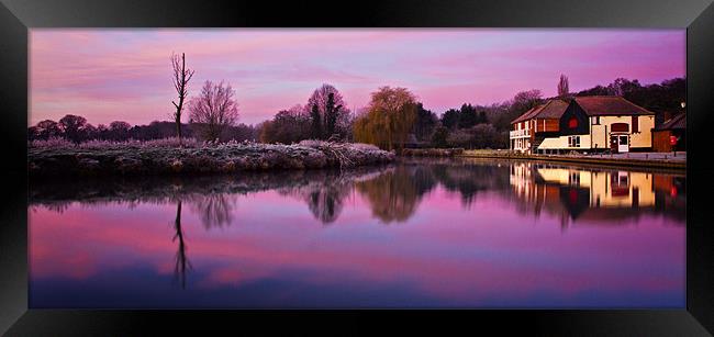 Dawn at Coltishall Common Panoramic 2 Framed Print by Paul Macro