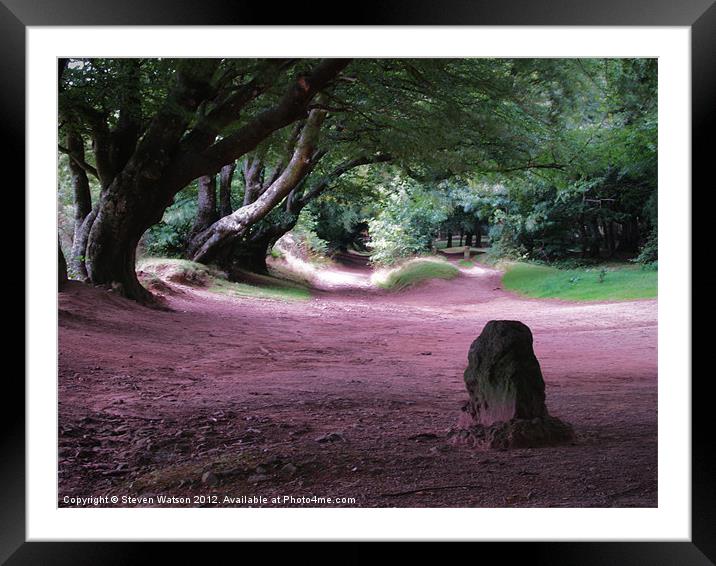 The Triscombe Stone Framed Mounted Print by Steven Watson