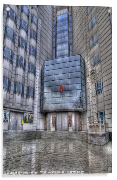Mirror embassy. Acrylic by Nathan Wright