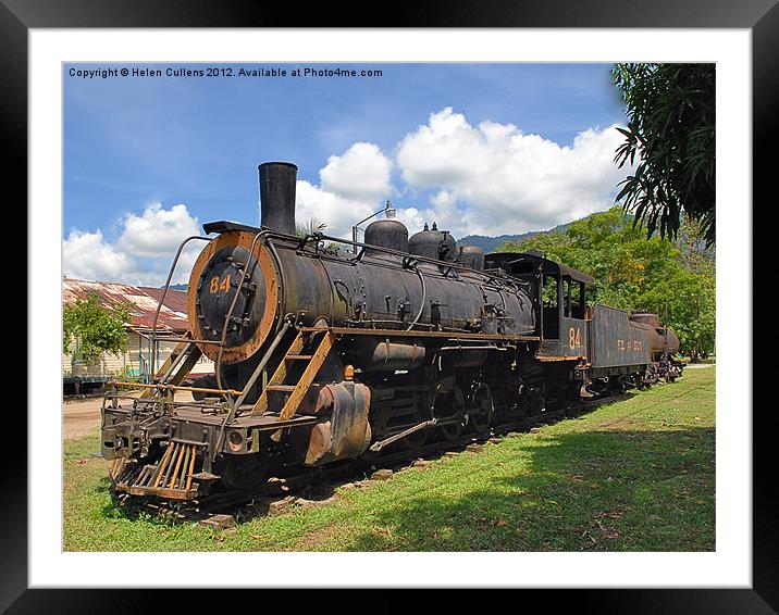 STEAM ENGINE IN COSTA RICA Framed Mounted Print by Helen Cullens