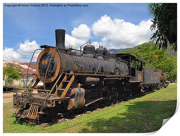 STEAM ENGINE IN COSTA RICA Print by Helen Cullens