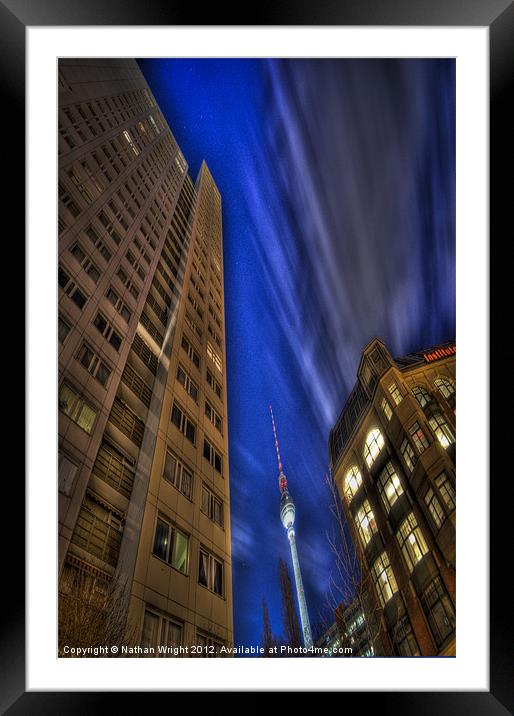 TV tower in the middle Framed Mounted Print by Nathan Wright