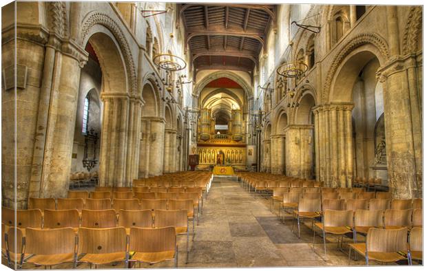 Rochester Cathedral interior HDR Canvas Print by David French