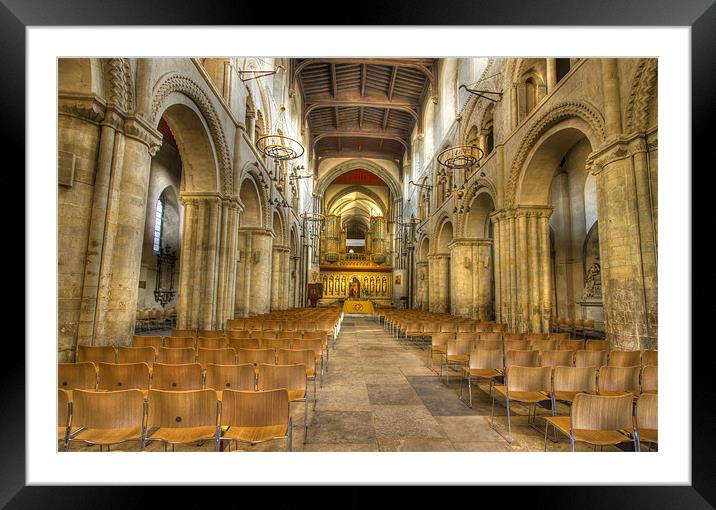 Rochester Cathedral interior HDR Framed Mounted Print by David French