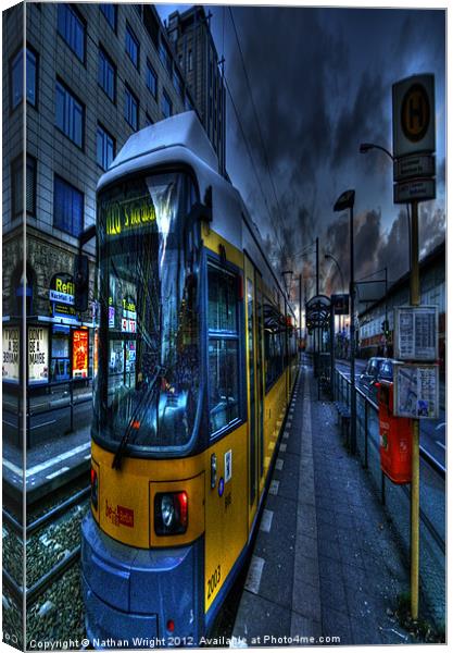 Yellow tram Canvas Print by Nathan Wright