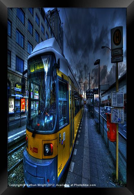 Yellow tram Framed Print by Nathan Wright