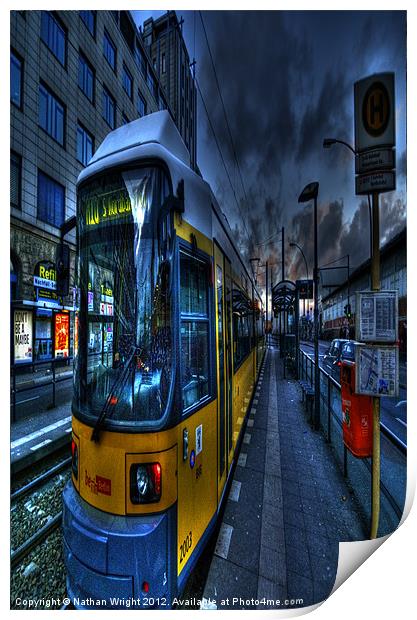 Yellow tram Print by Nathan Wright