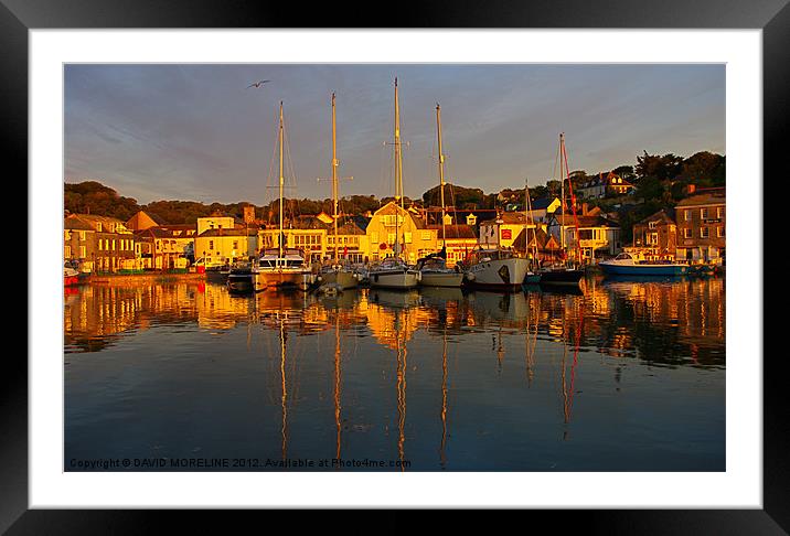 Padstow Harbour Framed Mounted Print by David Moreline