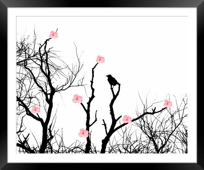 Silhouettes and blossoms Framed Mounted Print by Sharon Lisa Clarke