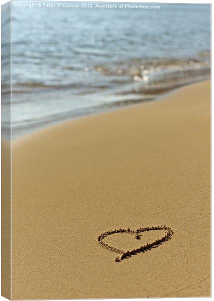 Heart In Sand Canvas Print by Canvas Landscape Peter O'Connor