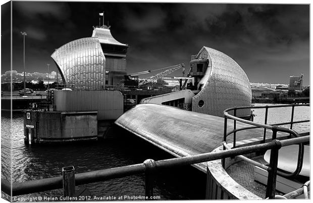 THAMES BARRIER Canvas Print by Helen Cullens