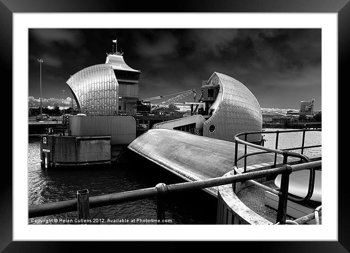 THAMES BARRIER Framed Mounted Print by Helen Cullens