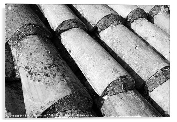 old roof tiles Acrylic by Alfani Photography
