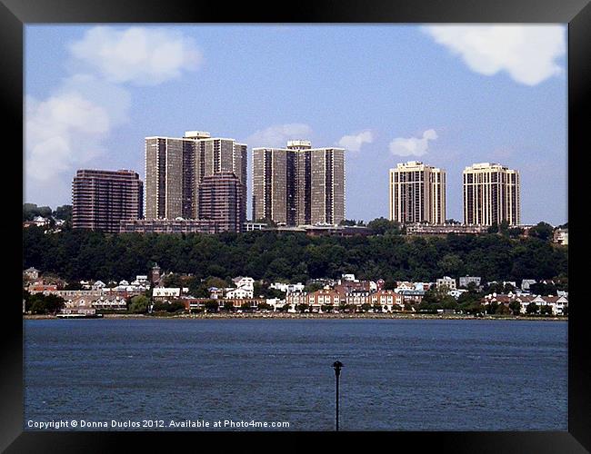 Jersey City Skyline Framed Print by Donna Duclos