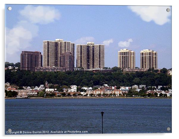 Jersey City Skyline Acrylic by Donna Duclos