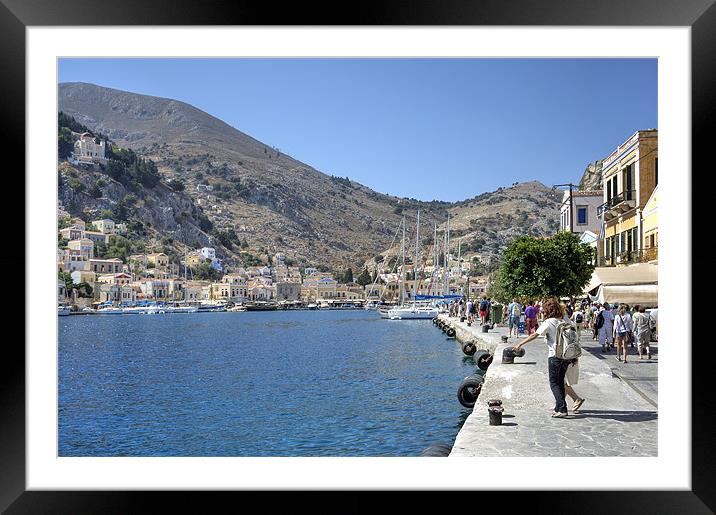 Gialos Harbour Framed Mounted Print by Tom Gomez
