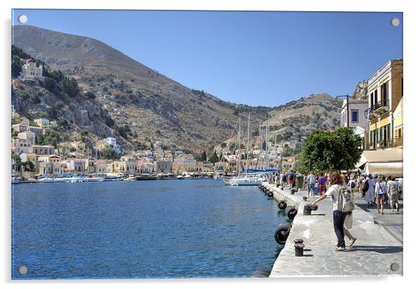 Gialos Harbour Acrylic by Tom Gomez