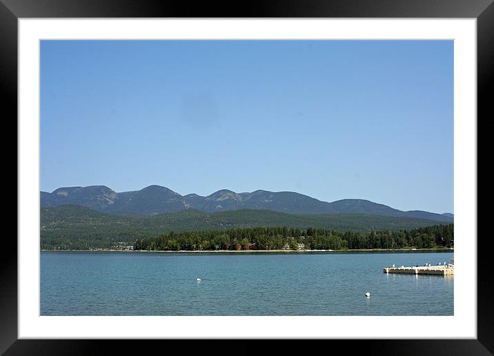 Whitefish Lake Framed Mounted Print by Larry Stolle