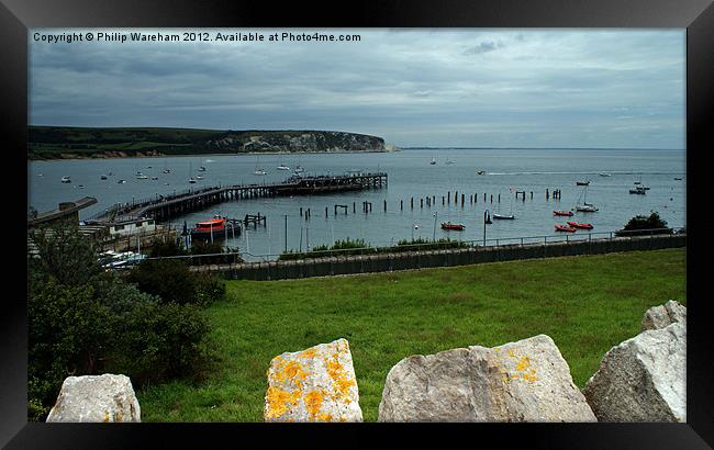 The Piers at Swanage Framed Print by Phil Wareham