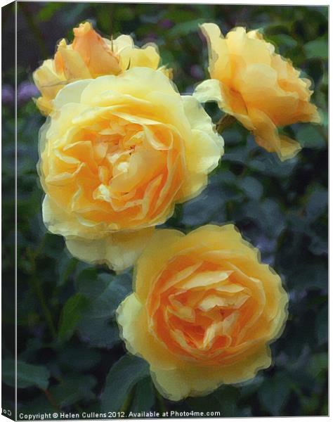 YELLOW ROSES Canvas Print by Helen Cullens