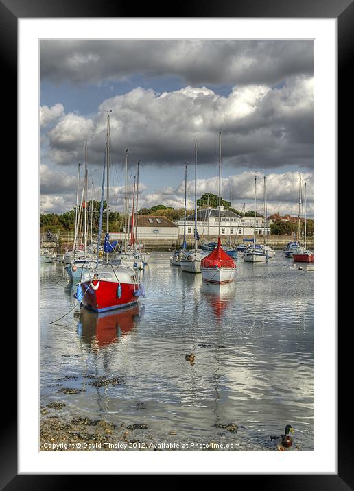 Hill Head Harbour Framed Mounted Print by David Tinsley