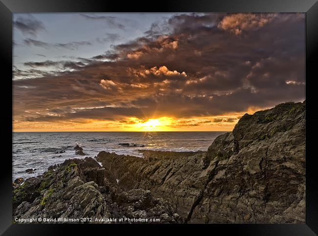 Bristol Channel sunset Framed Print by Dave Wilkinson North Devon Ph