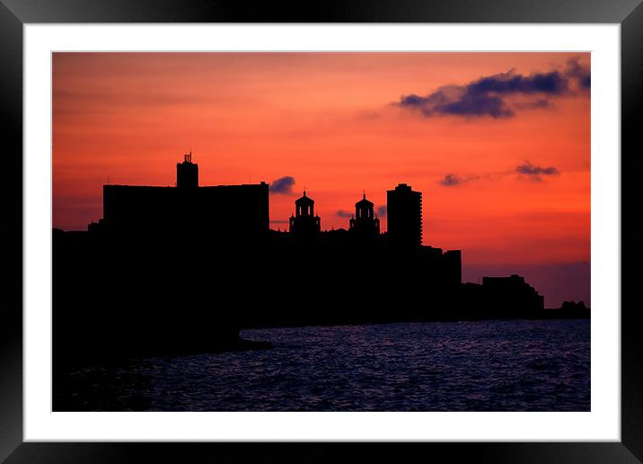 Havana by Night Framed Mounted Print by Roger Green