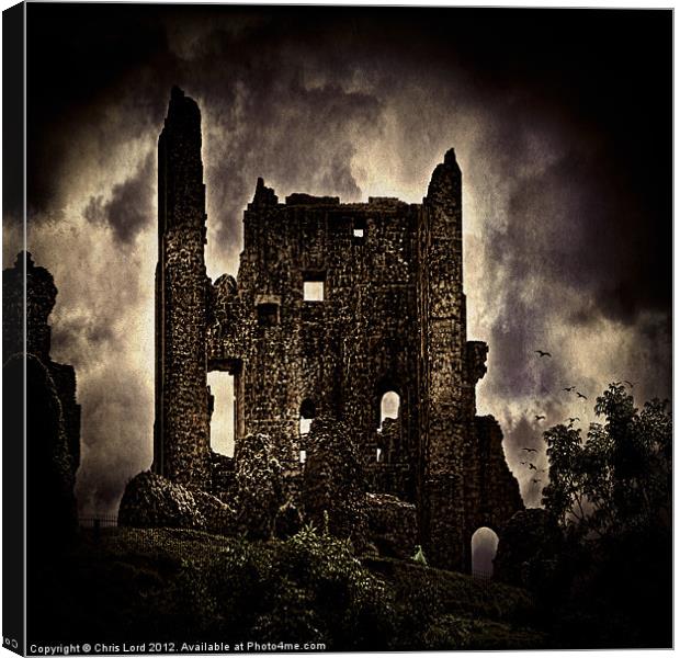 Corfe Castle Keep Canvas Print by Chris Lord