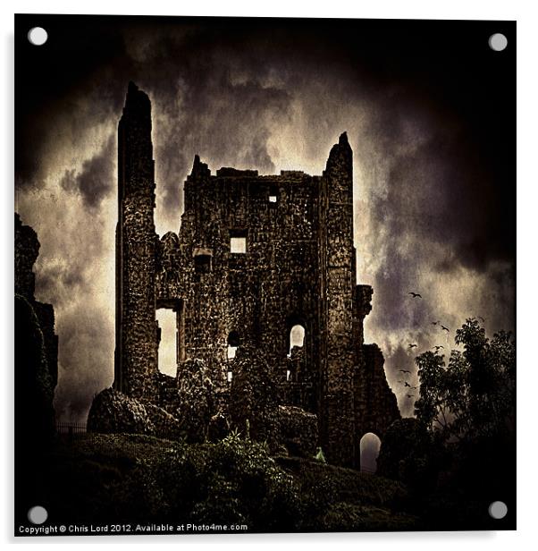Corfe Castle Keep Acrylic by Chris Lord