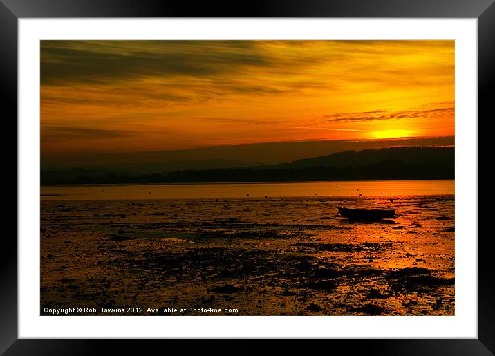 Exe Estuary Sunset Framed Mounted Print by Rob Hawkins