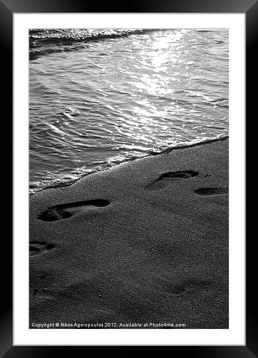 footprints on the sand Framed Mounted Print by Alfani Photography