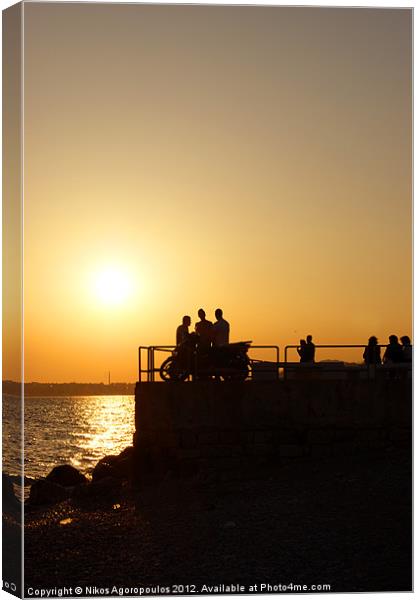 Sunset on Faliro beach Canvas Print by Alfani Photography