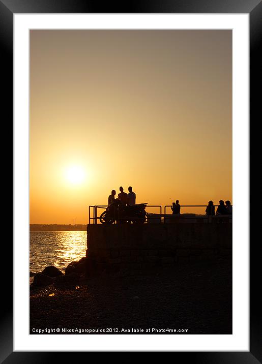 Sunset on Faliro beach Framed Mounted Print by Alfani Photography