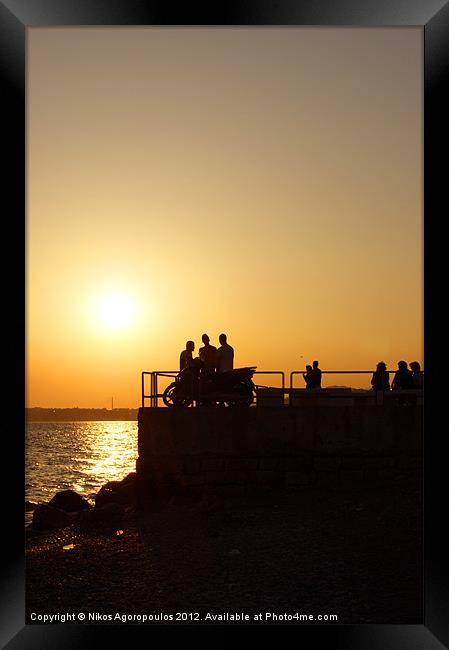 Sunset on Faliro beach Framed Print by Alfani Photography