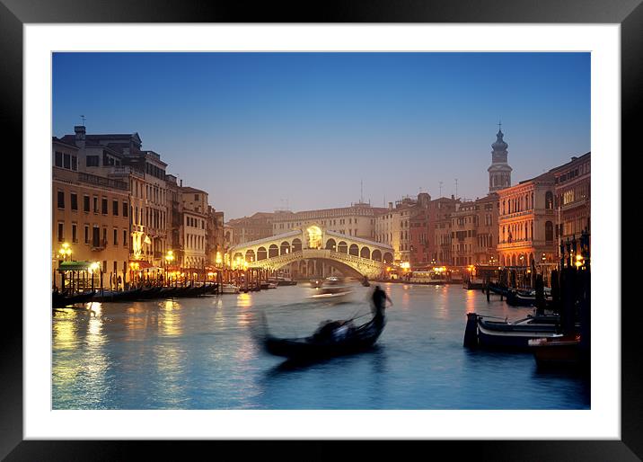 Rialto Bridge, Venice - Italy Framed Mounted Print by Roland Nagy