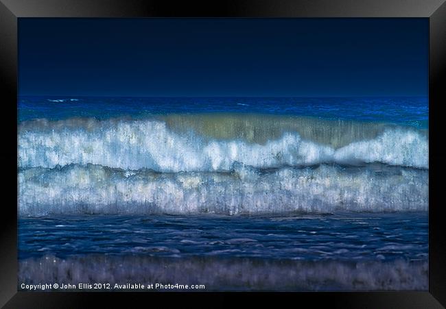 Blue Surf Framed Print by John Ellis