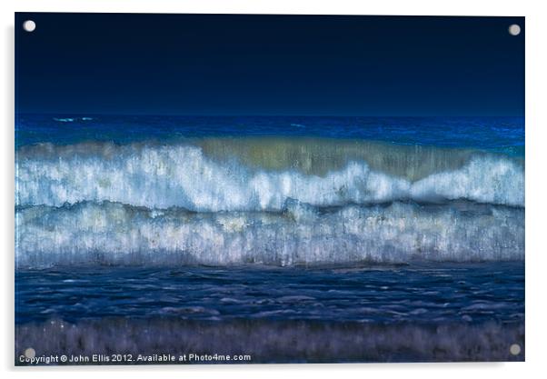 Blue Surf Acrylic by John Ellis