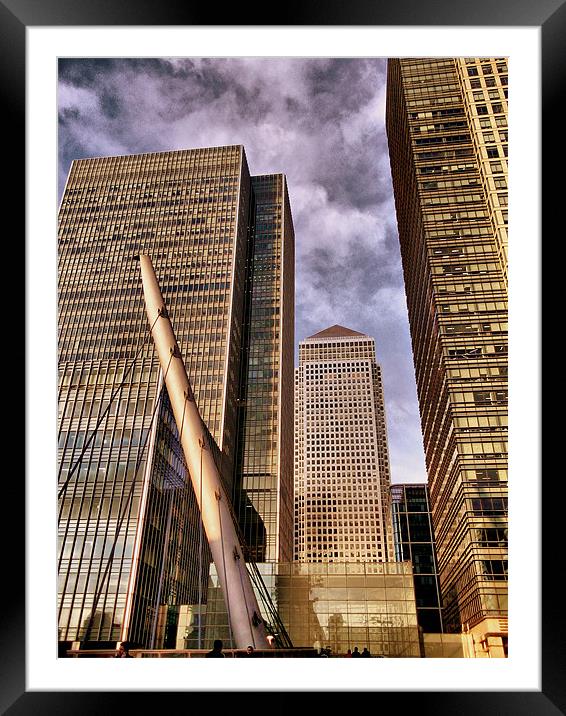 Canada Tower from South Quay Framed Mounted Print by Karen Martin