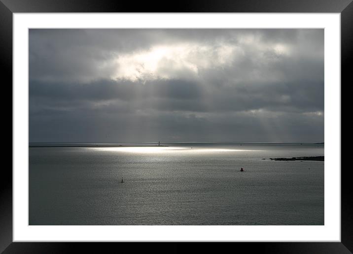 Shine a light, Plymouth Breakwater Framed Mounted Print by Nigel Barrett Canvas