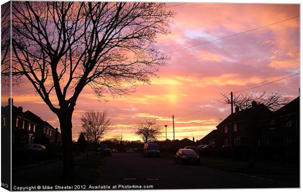 Suburban Sunset Canvas Print by Mike Streeter