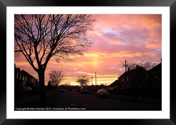 Suburban Sunset Framed Mounted Print by Mike Streeter