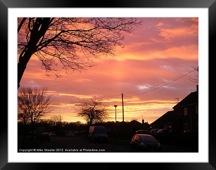 Suburban Sunset 2 Framed Mounted Print by Mike Streeter