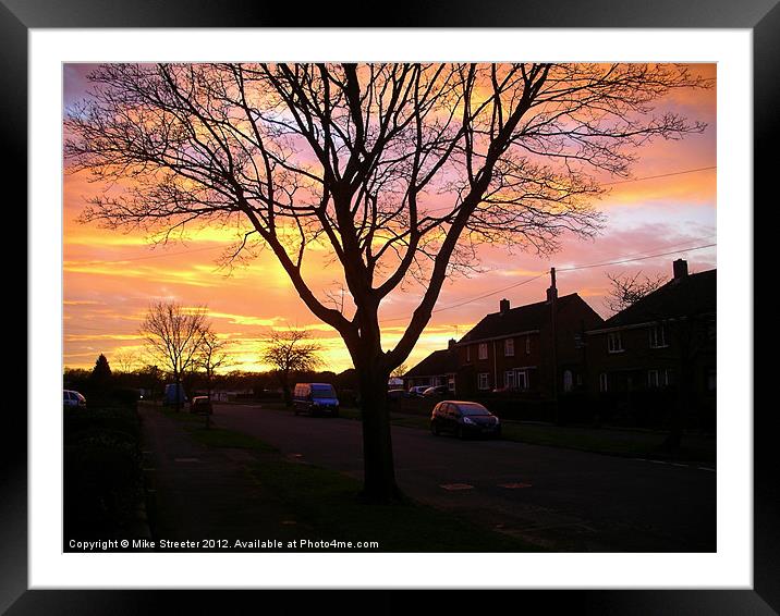 Suburban Sunset 3 Framed Mounted Print by Mike Streeter