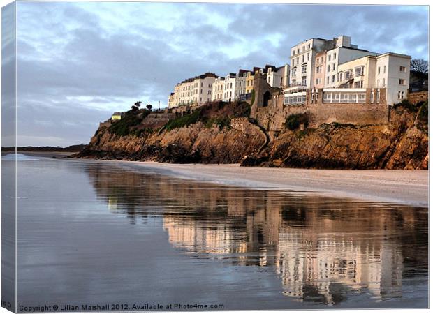 Reflections of Tenby. Canvas Print by Lilian Marshall