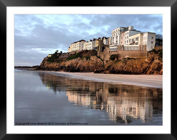 Reflections of Tenby. Framed Mounted Print by Lilian Marshall