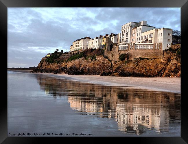 Reflections of Tenby. Framed Print by Lilian Marshall