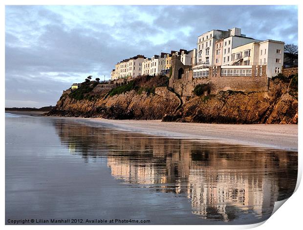 Reflections of Tenby. Print by Lilian Marshall