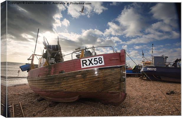 Hastings boat Canvas Print by Darrin miller