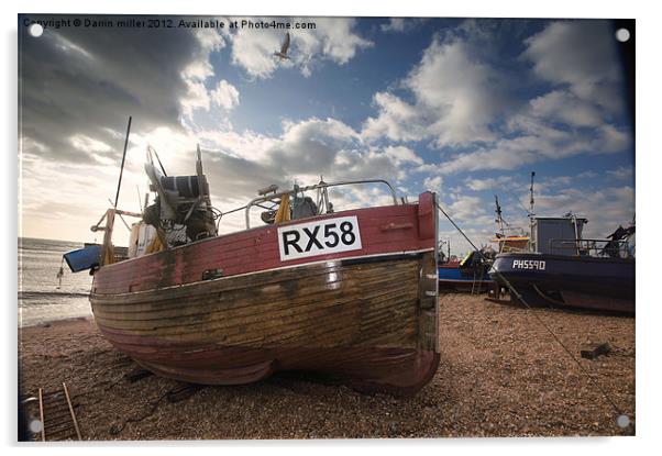 Hastings boat Acrylic by Darrin miller